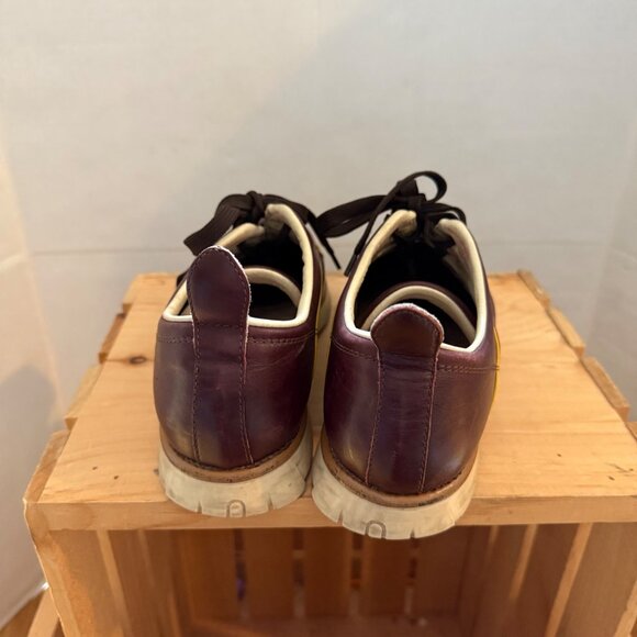 Vintage Dooney & Bourke Nicolle Size 7 Brown Yellow Stripe Leather Bowling Shoes - Picture 9 of 15